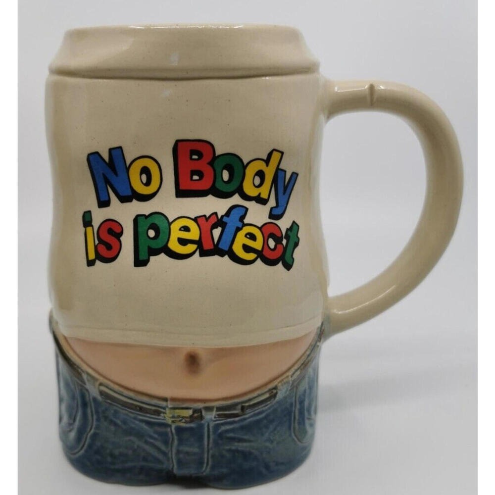 Gerz Pottery Germany Novelty Beer Mug No Body Is Perfect Belly Gag Gift Funny